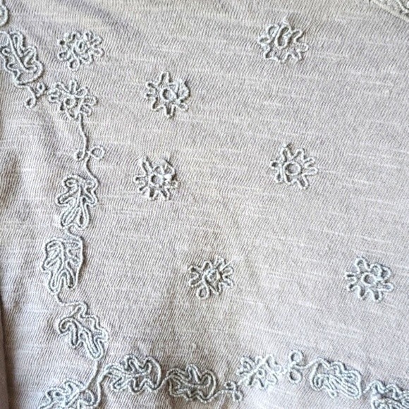 NWT LUCKY BRAND GRAY COTTON EMBROIDERED PEASANT SHIRT LARGE - Picture 8 of 12